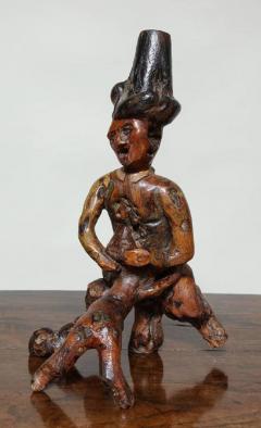 Folk Art Root Carving Man and Dog - 665000