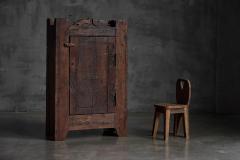 Folk Art Rustic Chestnut Cabinet France 1800s - 4606607