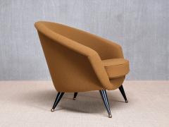 Folke Jansson Folke Jansson Tellus Armchair in Ocre Wool Boucl SM Wincrantz Sweden 1950s - 4384815