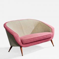 Folke Jansson Sofa with Fabric Teak and Brass Sweden 1950s - 4771282