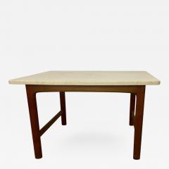 Folke Ohlsson DUX Teak and Travertine Marble Lamp Table by Folke Ohlsson - 219229