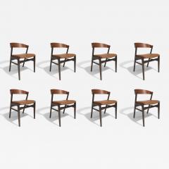Folke Ohlsson Eight Folke Ohlsson for Dux Curved Back Walnut Danish Dining Chairs - 3479803