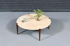 Folke Ohlsson Folke Ohlsson Model 1304 T Roman Travertine Top Coffee Table for Dux - 4608006