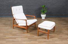 Folke Ohlsson Folke Ohlsson Model 71 C Teak Lounge Chair w Ottoman for Dux - 4133436