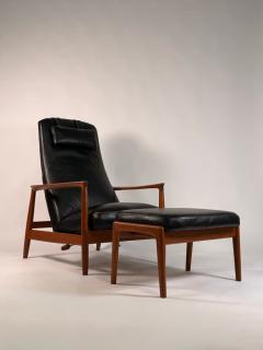 Folke Ohlsson Folke Ohlsson Recliner and ottoman for Dux in Black Leather - 4358841