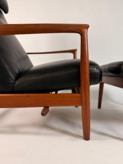 Folke Ohlsson Folke Ohlsson Recliner and ottoman for Dux in Black Leather - 4358856