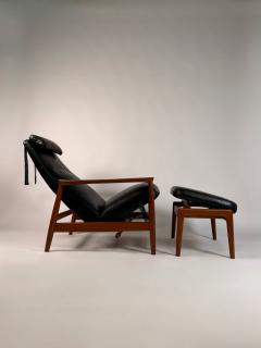 Folke Ohlsson Folke Ohlsson Recliner and ottoman for Dux in Black Leather - 4358859