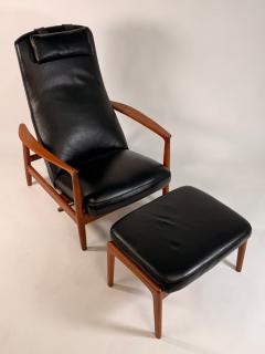 Folke Ohlsson Folke Ohlsson Recliner and ottoman for Dux in Black Leather - 4358860