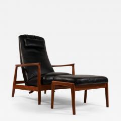 Folke Ohlsson Folke Ohlsson Recliner and ottoman for Dux in Black Leather - 4361291