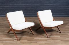 Folke Ohlsson Folke Ohlsson Scissor Sculpted Walnut Lounge Chairs for Dux - 4291779