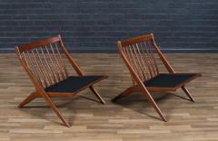Folke Ohlsson Folke Ohlsson Scissor Sculpted Walnut Lounge Chairs for Dux - 4291780