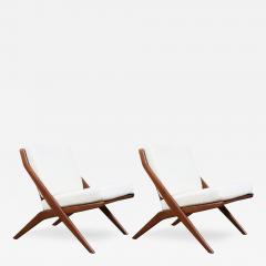 Folke Ohlsson Folke Ohlsson Scissor Sculpted Walnut Lounge Chairs for Dux - 4296902