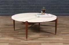 Folke Ohlsson Folke Ohlsson Sculpted Coffee Table w Roman Travertine Top for Dux - 4214133