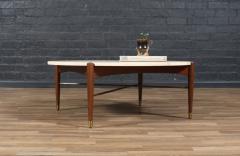 Folke Ohlsson Folke Ohlsson Sculpted Coffee Table w Roman Travertine Top for Dux - 4214135