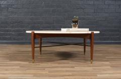 Folke Ohlsson Folke Ohlsson Sculpted Coffee Table w Roman Travertine Top for Dux - 4214136