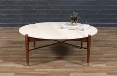 Folke Ohlsson Folke Ohlsson Sculpted Coffee Table w Roman Travertine Top for Dux - 4214142