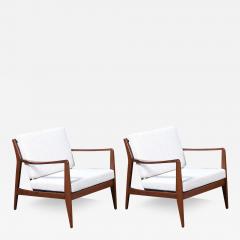 Folke Ohlsson Folke Ohlsson Sculpted Walnut Lounge Chairs for Dux - 3907595