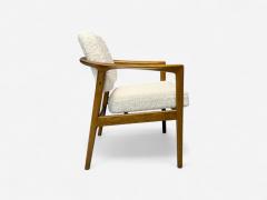 Folke Ohlsson Folke Ohlsson attr Swedish Modern White Shearling Oak Arm Chairs 1960s - 4207106