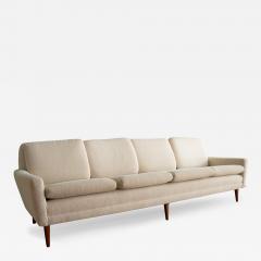 Folke Ohlsson Folke Ohlsson for DUX Four Seat Teak Frame Sofa in Original Wool Blend 1960s - 4127684