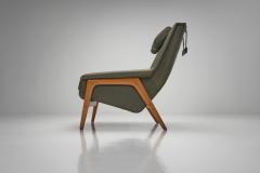 Folke Ohlsson Green Leather Armchair by Folke Ohlsson Attr Sweden Mid 20th Century - 4556549