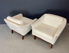 Folke Ohlsson Pair of Folke Ohlsson Pasedena Chair Teak Frame Textured Velvet Midcentury - 4232478