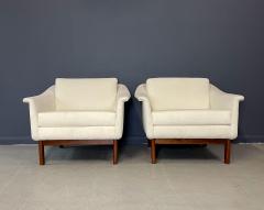 Folke Ohlsson Pair of Folke Ohlsson Pasedena Chair Teak Frame Textured Velvet Midcentury - 4232501