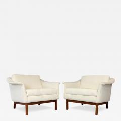 Folke Ohlsson Pair of Folke Ohlsson Pasedena Chair Teak Frame Textured Velvet Midcentury - 4236813