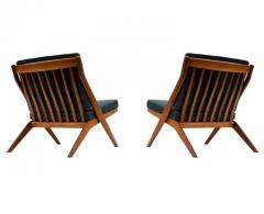 Folke Ohlsson Pair of Mid Century Danish Modern Teak Scissor Lounge by Folke Ohlsson for Dux - 3495205