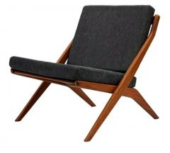 Folke Ohlsson Pair of Mid Century Danish Modern Teak Scissor Lounge by Folke Ohlsson for Dux - 3495250