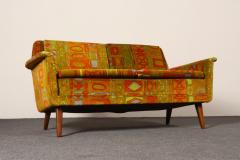 Folke Ohlsson Scandinavian Folke Ohlsson Teak Settee in Jack Lenor Larsen Caravan Velvet - 4544044