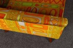 Folke Ohlsson Scandinavian Folke Ohlsson Teak Settee in Jack Lenor Larsen Caravan Velvet - 4544052