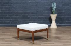 Folke Ohlsson Swedish Modern Boucle Leather Stool by Folke Ohlsson for Dux - 4414274