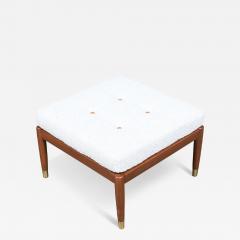 Folke Ohlsson Swedish Modern Boucle Leather Stool by Folke Ohlsson for Dux - 4419249
