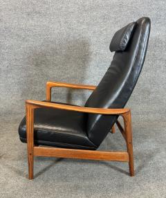 Folke Ohlsson Vintage Danish Mid Century Teak Lounge Chair Ottoman by Folke Ohlsson for Dux - 3317910