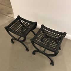 Fonderie de Val dOsne Pair of French X Frame Iron Stools - 1899547