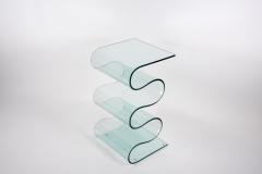 Fontana Arte 1980s Zig Zag glass table in the style of Fontana Art  - 2112361