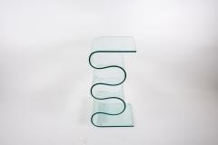 Fontana Arte 1980s Zig Zag glass table in the style of Fontana Art  - 2112363