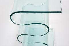 Fontana Arte 1980s Zig Zag glass table in the style of Fontana Art  - 2112366