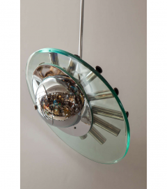 Fontana Arte Chrome and Glass Chandelier by Fontana Arte - 789023