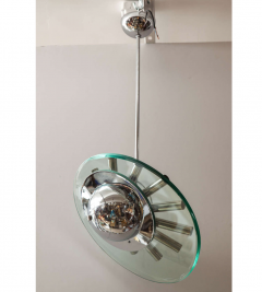 Fontana Arte Chrome and Glass Chandelier by Fontana Arte - 789024