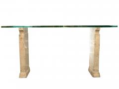 Fontana Arte Console in travertine and glass Fontana Arte circa 1930 - 961869