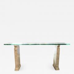 Fontana Arte Console in travertine and glass Fontana Arte circa 1930 - 963316