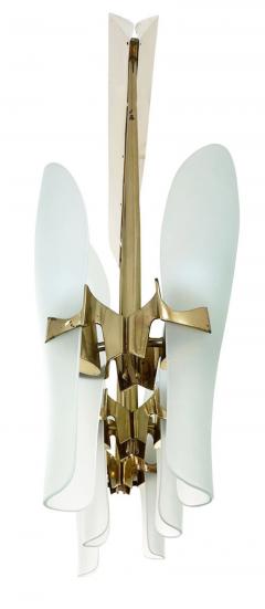 Fontana Arte Elongated Fontana Arte Chandelier Italy 1960s - 2303420