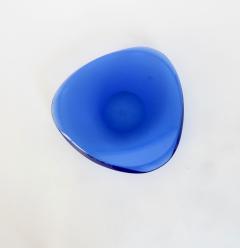 Fontana Arte Fontana Arte Beveled Curved Blue Glass Bowl or Dish Signed FX Model 2007 A - 1186412