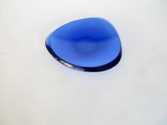 Fontana Arte Fontana Arte Beveled Curved Blue Glass Bowl or Dish Signed FX Model 2007 A - 1186415