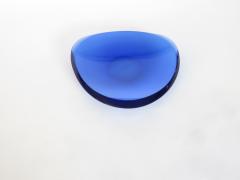 Fontana Arte Fontana Arte Beveled Curved Blue Glass Bowl or Dish Signed FX Model 2007 A - 1186419