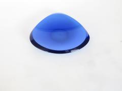 Fontana Arte Fontana Arte Beveled Curved Blue Glass Bowl or Dish Signed FX Model 2007 A - 1186421