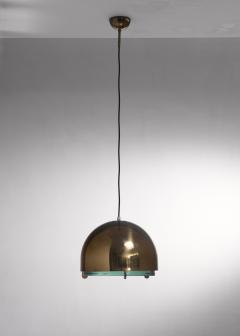 Fontana Arte Fontana Arte N 2409 pendant lamp with thick green glass diffuser - 2066528