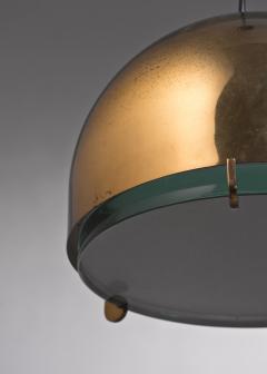 Fontana Arte Fontana Arte N 2409 pendant lamp with thick green glass diffuser - 2066530