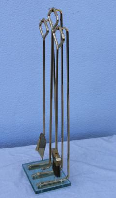 Fontana Arte Fontana Arte Style Brass And Glass Modern Fireplace Tools - 766122